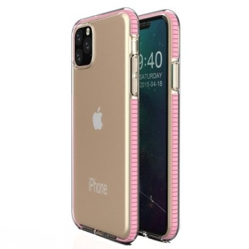 Калъф Spring Case clear TPU gel за iPhone 11 Pro Max, Светло розов