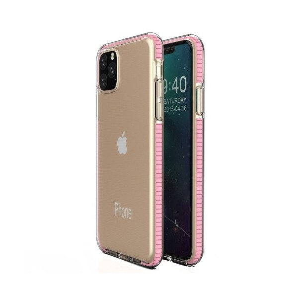 Калъф Spring Case clear TPU gel за iPhone 11 Pro Max, Светло розов