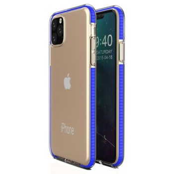 Калъф Spring Case clear TPU gel за iPhone 11 Pro Max, Тъмно син