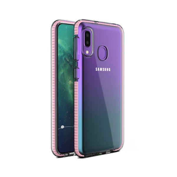 Калъф Spring Case clear TPU gel за Samsung Galaxy A20e, Светло розов