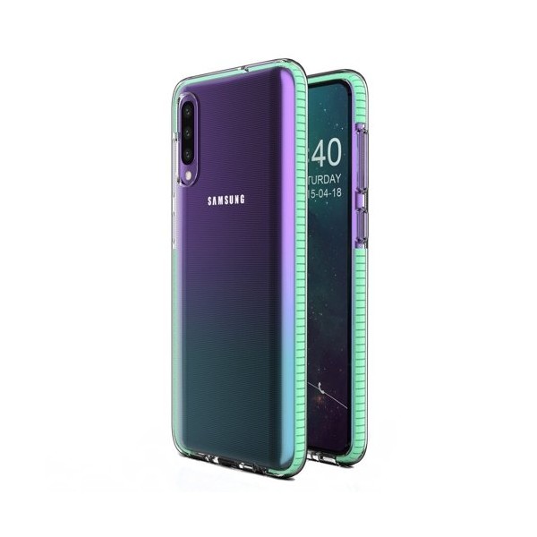 Калъф Spring Case clear TPU gel за Samsung Galaxy A50, Зелен