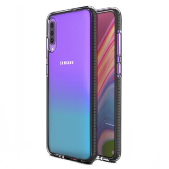 Калъф Spring Case clear TPU gel за Samsung Galaxy A70, Черен