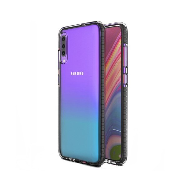 Калъф Spring Case clear TPU gel за Samsung Galaxy A70, Черен