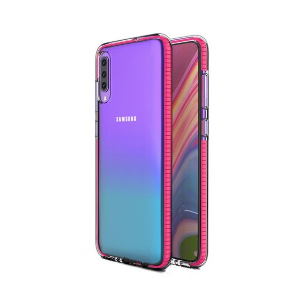 Калъф Spring Case clear TPU gel за Samsung Galaxy A70, Розов