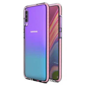 Калъф Spring Case clear TPU gel за Samsung Galaxy A70, Светло розов