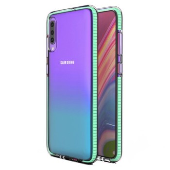 Калъф Spring Case clear TPU gel за Samsung Galaxy A70, Зелен