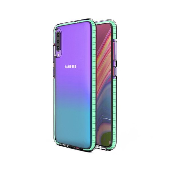Калъф Spring Case clear TPU gel за Samsung Galaxy A70, Зелен
