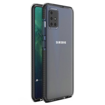 Калъф Spring Case clear TPU gel за Samsung Galaxy A71, Черен