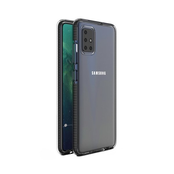 Калъф Spring Case clear TPU gel за Samsung Galaxy A71, Черен