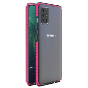 Калъф Spring Case clear TPU gel за Samsung Galaxy A71, Розов