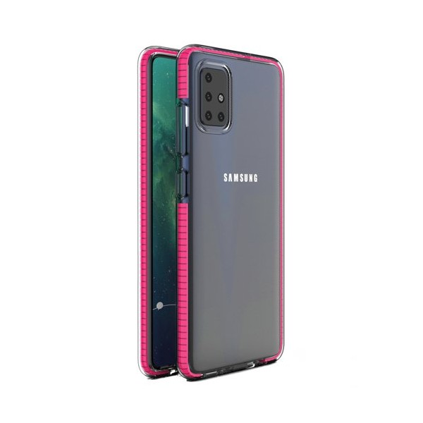 Калъф Spring Case clear TPU gel за Samsung Galaxy A71, Розов