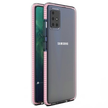 Калъф Spring Case clear TPU gel за Samsung Galaxy A71, Светло розов