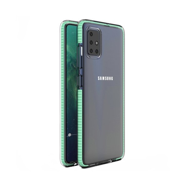 Калъф Spring Case clear TPU gel за Samsung Galaxy A71, Зелен