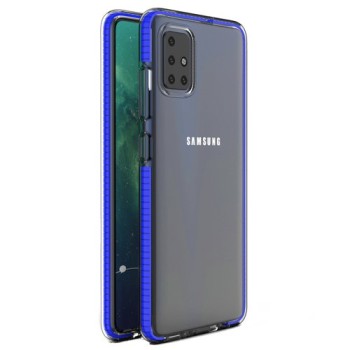 Калъф Spring Case clear TPU gel за Samsung Galaxy A71, Тъмно син