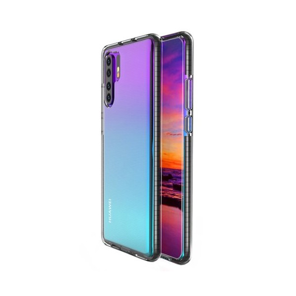 Калъф Spring Case clear TPU gel за Huawei P30 Pro, Черен