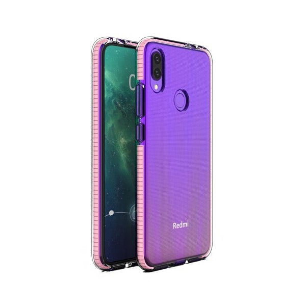 Калъф Spring Case clear TPU gel за Xiaomi Redmi Note 7, Светло розов