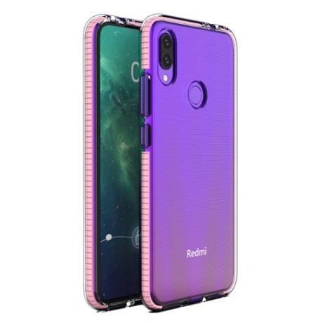 Калъф Spring Case clear TPU gel за Xiaomi Redmi Note 7, Светло розов