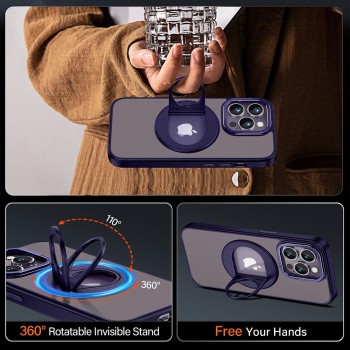 Калъф-Techsuit - MagSafe Ghost Holder Series - iPhone 15 Pro - Matte Purple