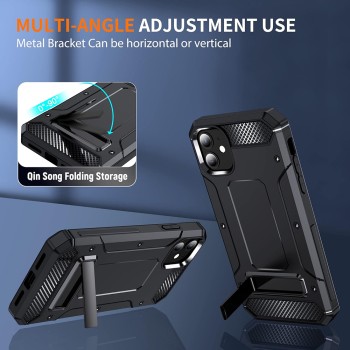 Калъф-Techsuit - Hybrid Armor Kickstand - iPhone 12 / 12 Pro - Black