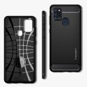 Spigen Rugged Armor удароустойчив силиконов (TPU) калъф за Samsung Galaxy A21S, Matte Black