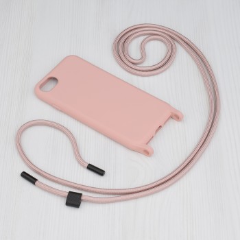 Калъф-Techsuit - Crossbody Lanyard - iPhone 7 / 8 / SE 2, SE 2020 / SE 3, SE 2022 - Pink