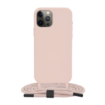 Калъф-Techsuit - Crossbody Lanyard - iPhone 12 Pro - Pink