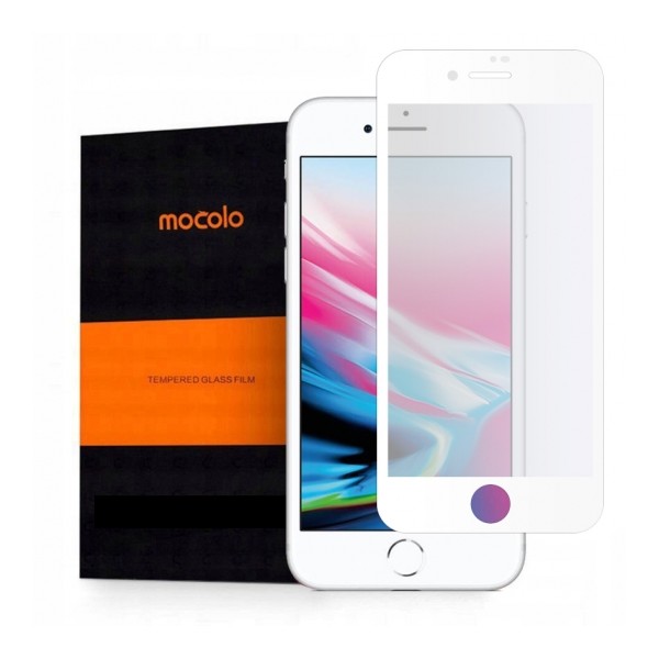 Стъклен протектор MOCOLO TG+Full Glue за iPhone 7/8/SE 2020, Бял