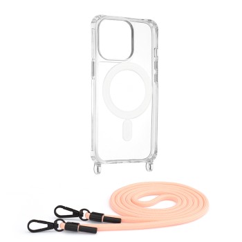 Калъф-Techsuit - Acrylic MagSafe Crossbody - iPhone 13 Pro - Pink