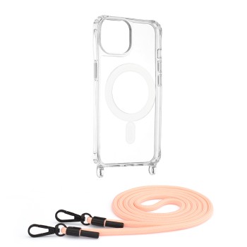 Калъф-Techsuit - Acrylic MagSafe Crossbody - iPhone 14 - Pink