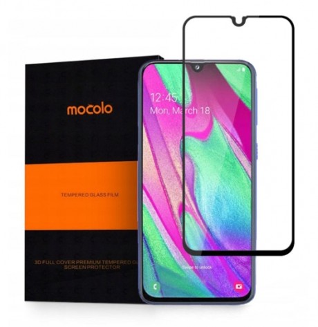 Стъклен протектор MOCOLO TG+Full Glue за Samsung Galaxy A40, Черен