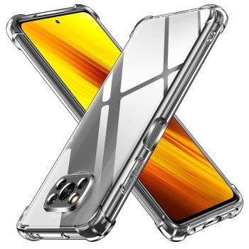 Калъф-Techsuit - Shockproof Clear Silicone - Xiaomi Poco X3 / Poco X3 NFC / Poco X3 Pro - Clear