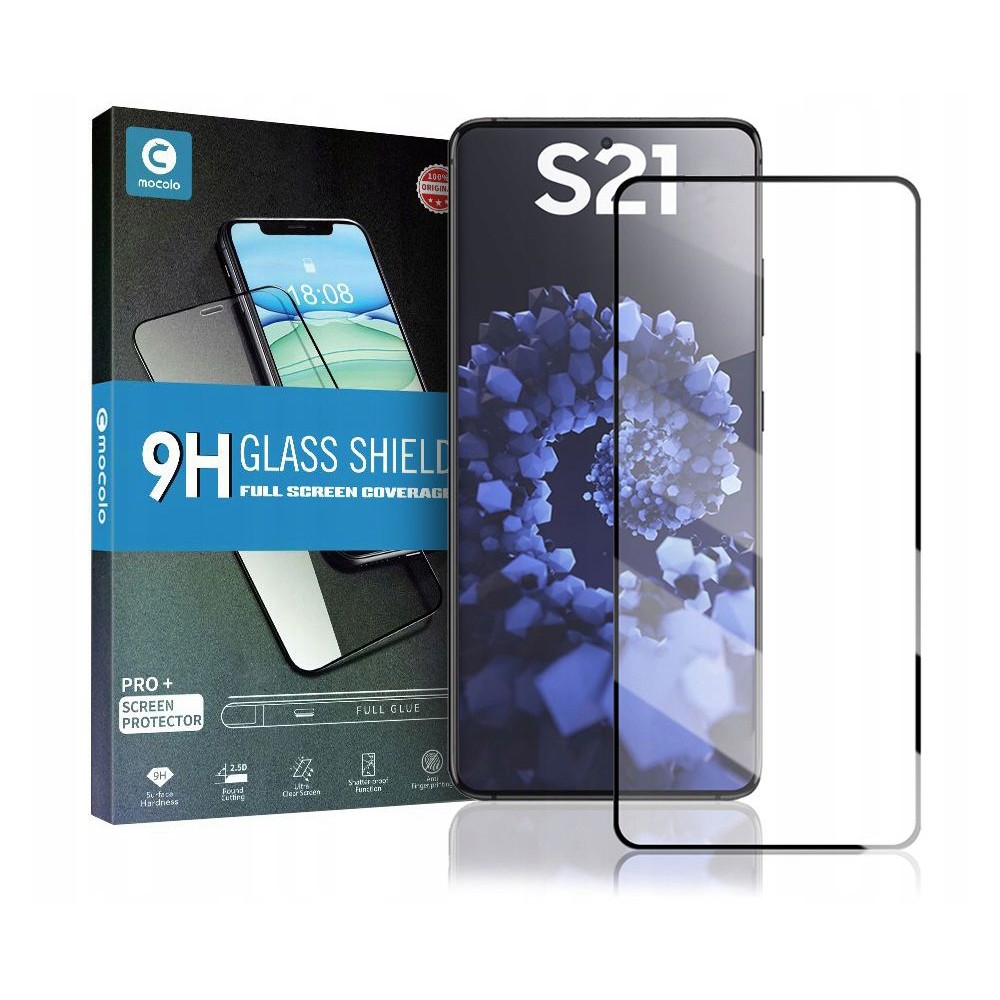 Стъклен протектор MOCOLO TG+Full Glue за Samsung Galaxy S21, Black