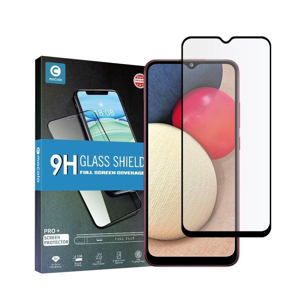 Стъклен протектор MOCOLO TG+Full Glue за Samsung Galaxy A02S, Black