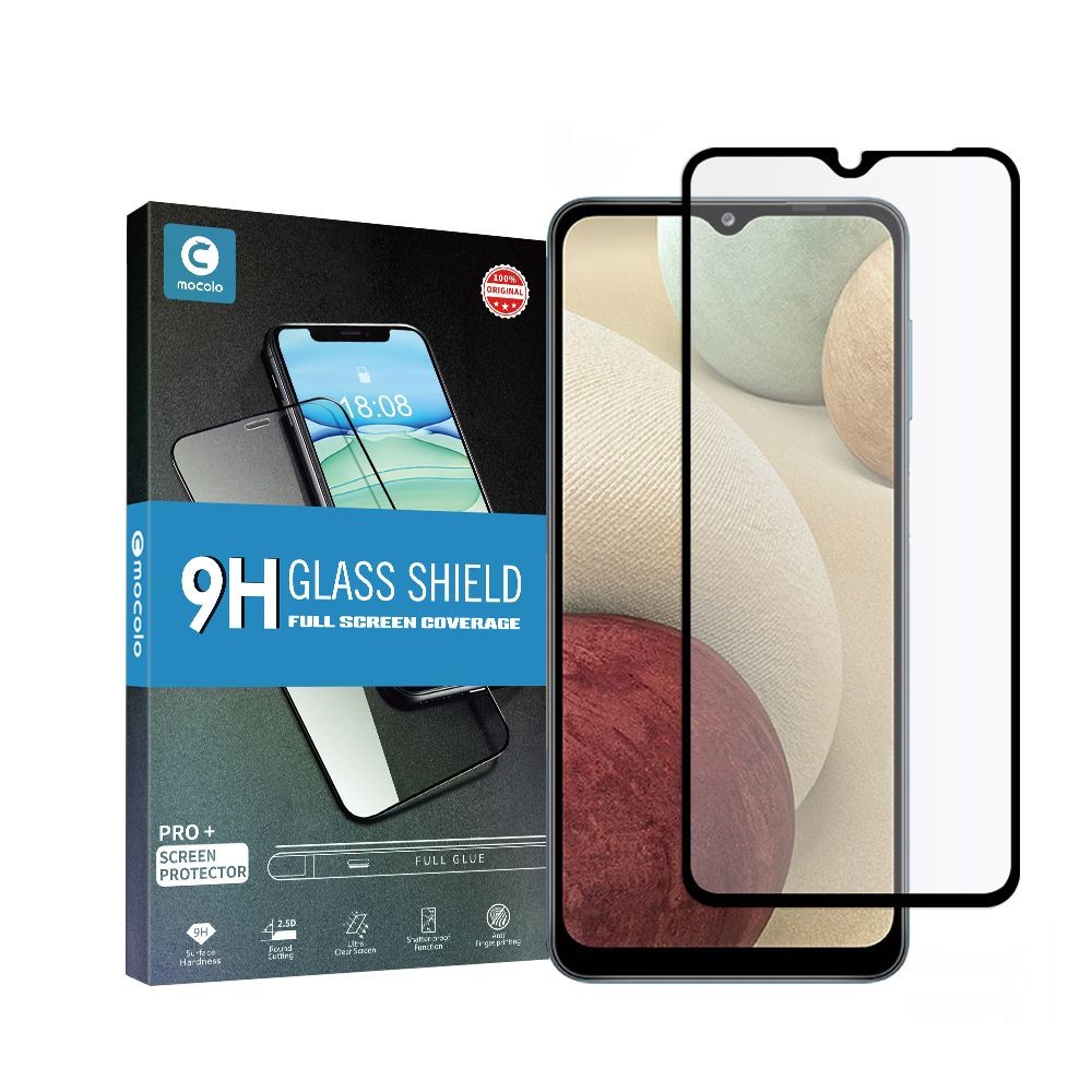Стъклен протектор MOCOLO TG+Full Glue за Samsung Galaxy A12, Black