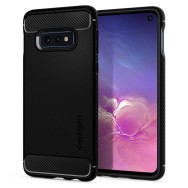 Spigen Rugged Armor удароустойчив силиконов (TPU) калъф за Samsung Galaxy S10e, Matte Black
