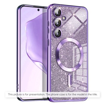 Калъф-Techsuit - Luxury Glitter MagSafe - iPhone 14 Pro - Light Purple