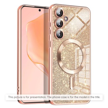 Калъф-Techsuit - Luxury Glitter MagSafe - iPhone 14 Pro - Rose Gold