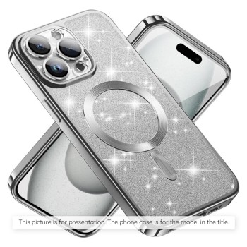 Калъф-Techsuit - Luxury Glitter MagSafe - iPhone 14 Pro Max - Silver