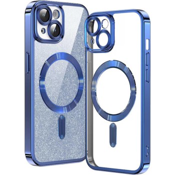Калъф-Techsuit - Luxury Glitter MagSafe - iPhone 15 - Deep Blue