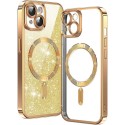 Калъф-Techsuit - Luxury Glitter MagSafe - iPhone 15 - Gold