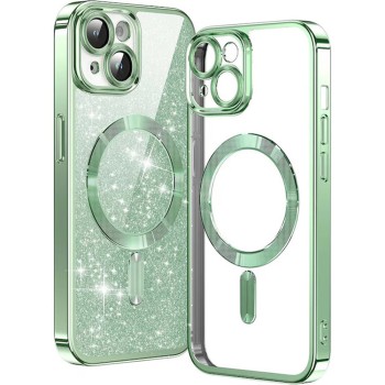 Калъф-Techsuit - Luxury Glitter MagSafe - iPhone 15 - Light Green