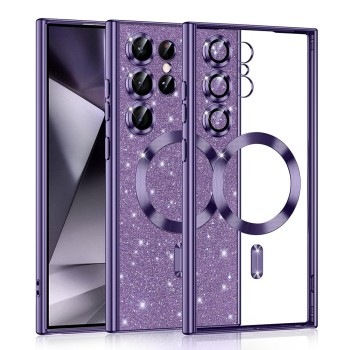 Калъф-Techsuit - Luxury Glitter MagSafe - Samsung Galaxy S22 Ultra 5G - Light Purple