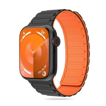 Каишка Tech-Protect iconband Magnetic за Apple Watch 4 / 5 / 6 / 7 / 8 / SE / Ultra 1 / 2, 42 / 44 / 45 / 49mm, Black Orange