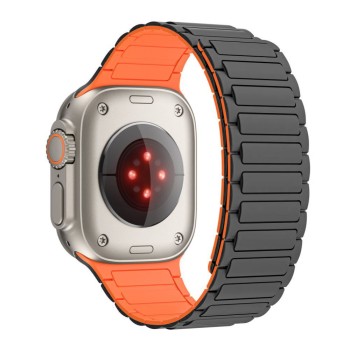 Каишка Tech-Protect iconband Magnetic за Apple Watch 4 / 5 / 6 / 7 / 8 / SE / Ultra 1 / 2, 42 / 44 / 45 / 49mm, Titanium Orange