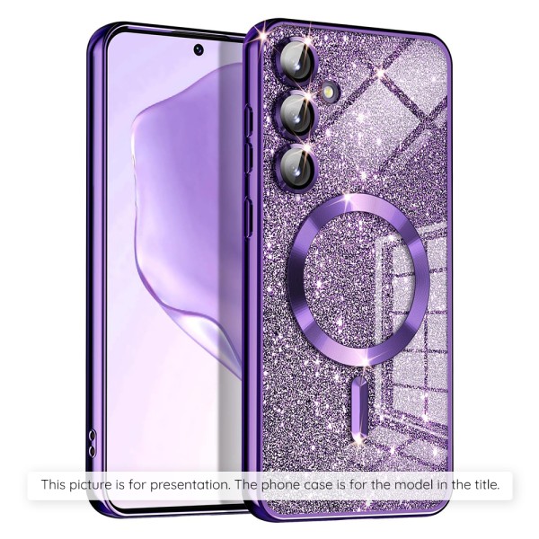 Калъф-Techsuit - Luxury Glitter MagSafe - iPhone 12 - Deep Purple