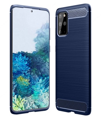 Калъф-Techsuit - Carbon Silicone - Samsung Galaxy S20 Plus 4G / S20 Plus 5G - Blue