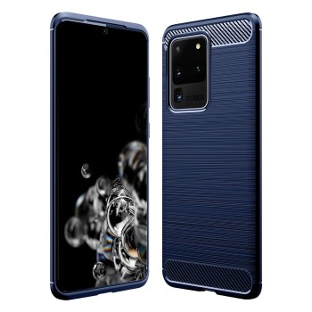 Калъф-Techsuit - Carbon Silicone - Samsung Galaxy S20 Ultra 4G / S20 Ultra 5G - Blue