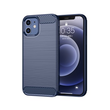 Калъф-Techsuit - Carbon Silicone - iPhone 12 / 12 Pro - Blue