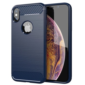 Калъф-Techsuit - Carbon Silicone - iPhone X / XS - Blue