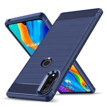 Калъф-Techsuit - Carbon Silicone - Huawei P30 Lite / P30 Lite New Edition - Blue